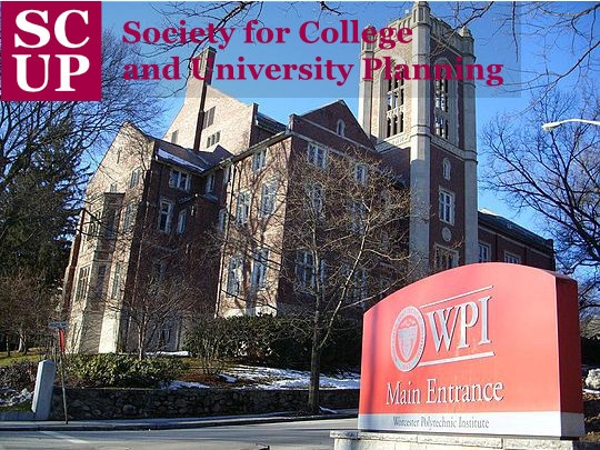 Image of a university building with a sign for WPI, representing educational institutions that may utilize modular construction for campus expansion, highlighting the potential of permanent modular buildings in academic settings.