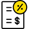 Image of a financial document with a dollar sign and percentage symbol, representing cost analysis in modular construction projects.