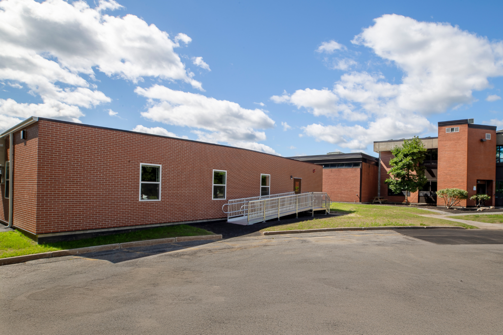 Exterior view of the classroom addition at Nashoba Valley Technical High School.