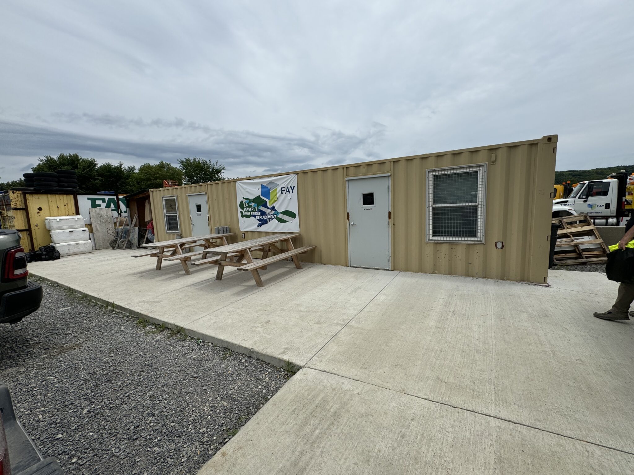 Office container used on Pennsylvania Turnpike bridge project